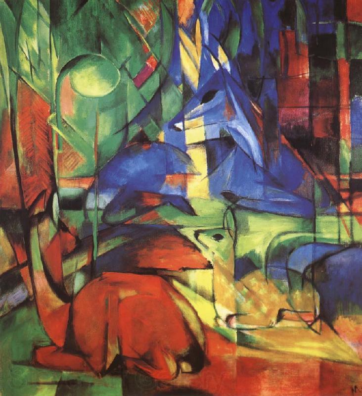 Franz Marc Radjur in the forest II Norge oil painting art